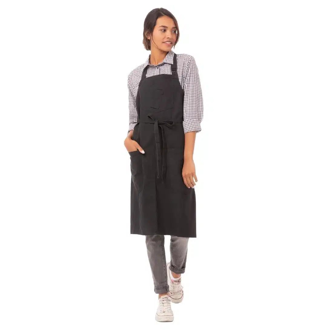 Chef Works Urban Rockford Canvas Bib Apron Steel Grey - Image 5
