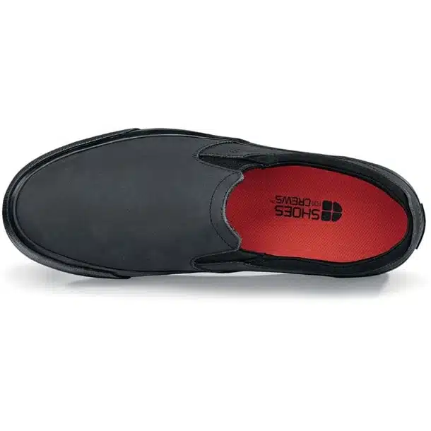 Shoes for Crews Mens Leather Slip On Black