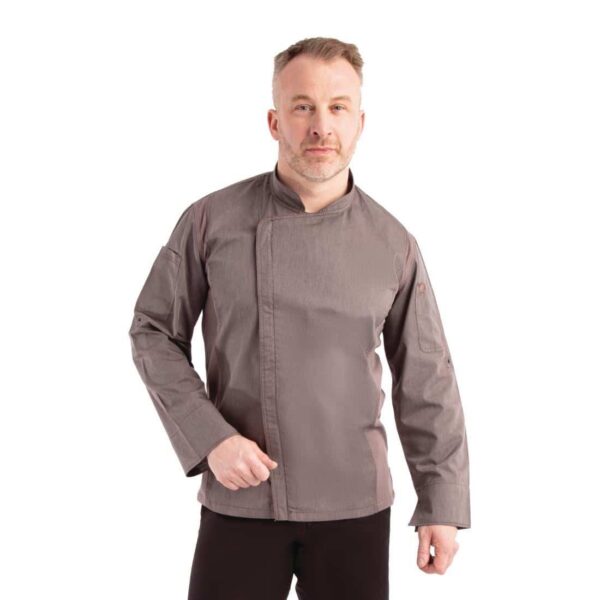 Chef Works Urban Hartford Lightweight Zipper Chefs Jacket Graphite - Image 6