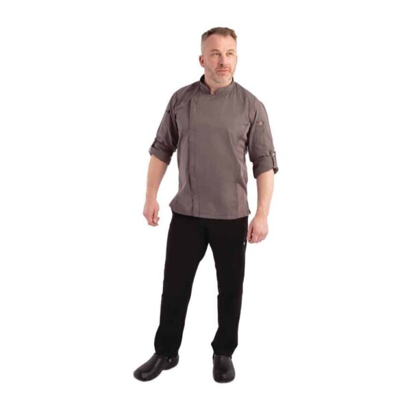 Chef Works Urban Hartford Lightweight Zipper Chefs Jacket Graphite - Image 7