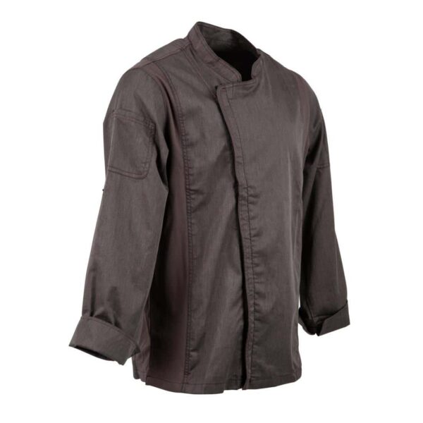 Chef Works Urban Hartford Lightweight Zipper Chefs Jacket Graphite - Image 3