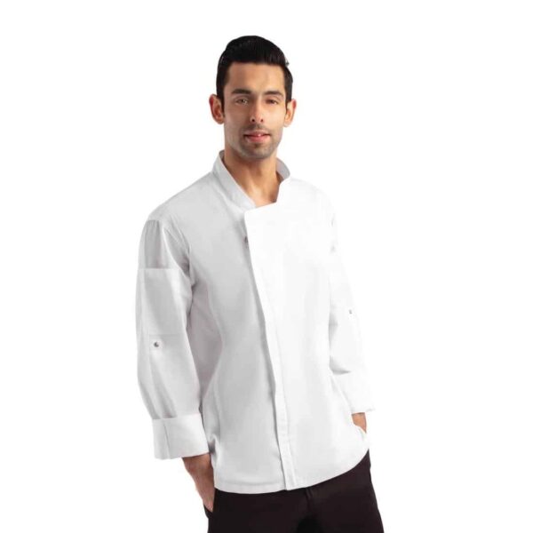 Chef Works Unisex Hartford Lightweight Chef Jacket White - Image 3