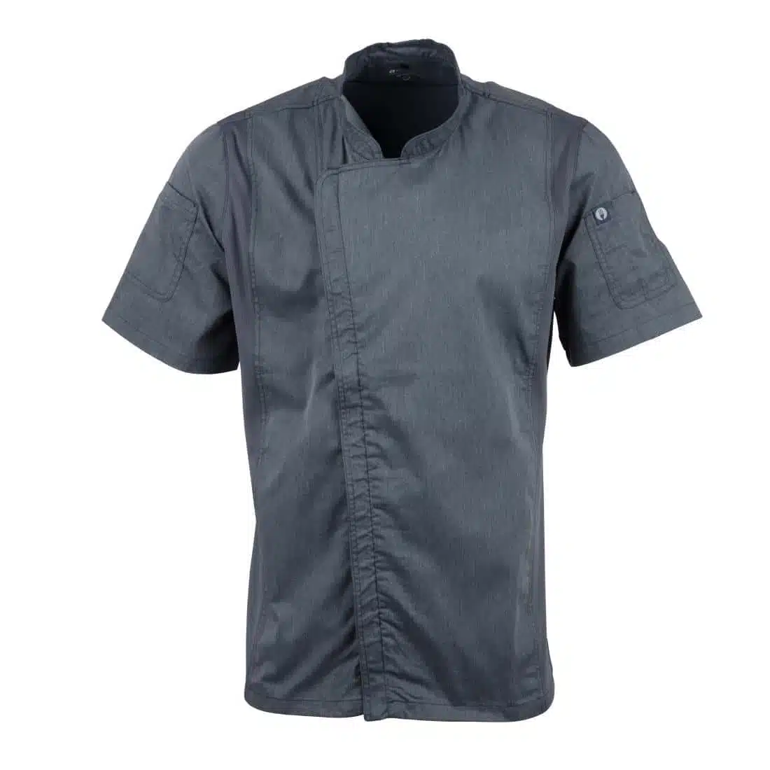 Chef Works Unisex Springfield Lightweight Short Sleeve Zipper Coat Ink Blue - Image 1
