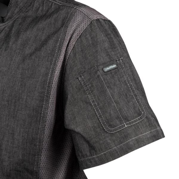 Chef Works Urban Delancey Short Sleeve Denim Chefs Jacket - Image 9