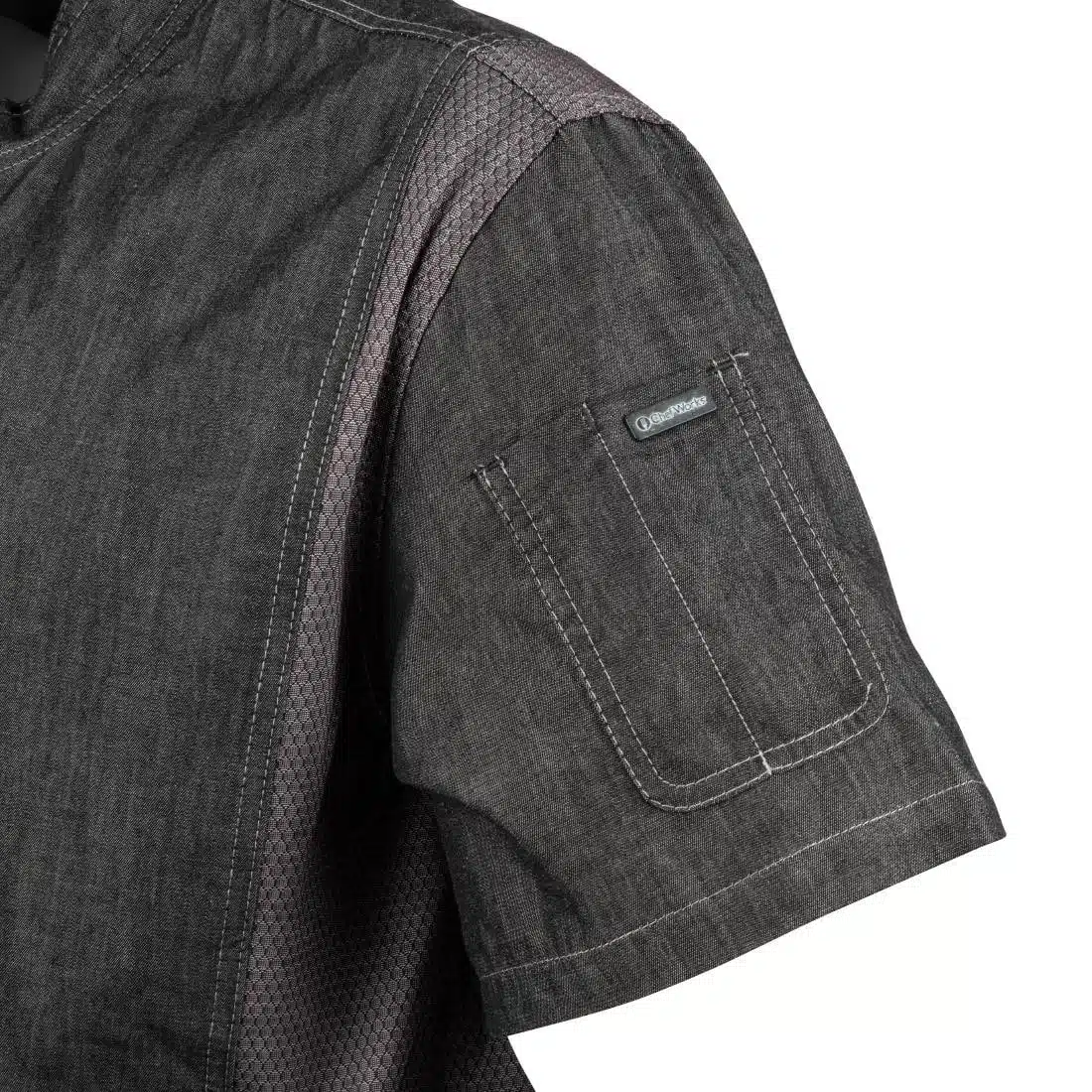 Chef Works Urban Delancey Short Sleeve Denim Chefs Jacket - Image 8