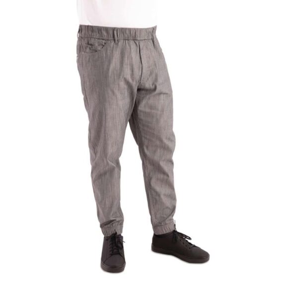 Chef Works Urban Jogger 257 Black and White Fine Stripe - Image 4