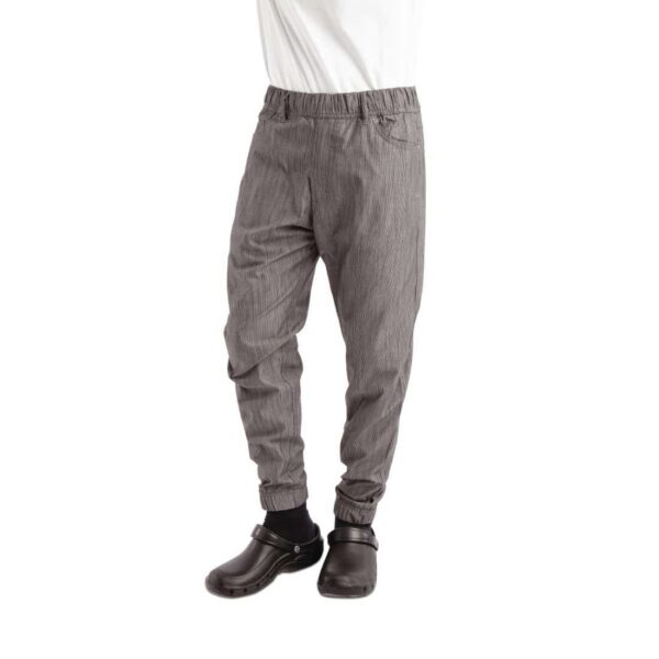 Chef Works Urban Jogger 257 Black and White Fine Stripe - Image 10