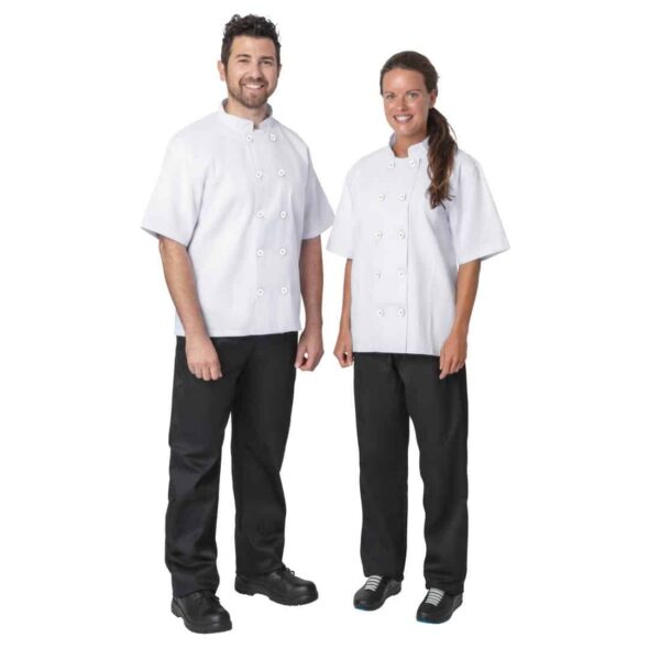 Nisbets Essentials Short Sleeve Chefs Jacket White (Pack of 2) - Image 3