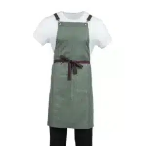 Southside Linen Blend Bib Apron Forest Green
