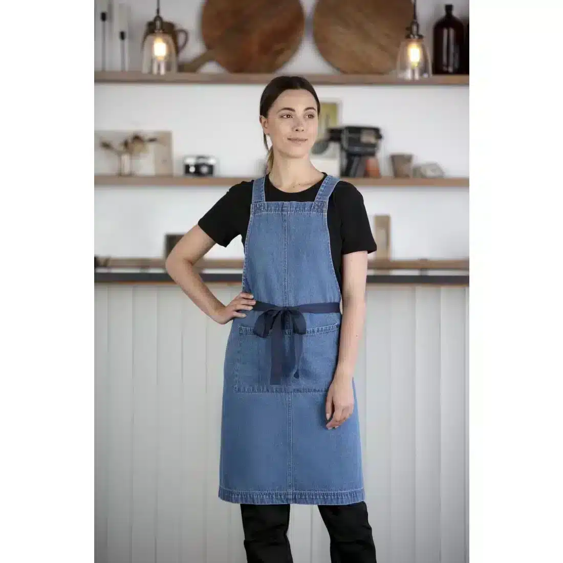 Southside Denim Bib Apron Light Blue - Image 5
