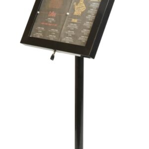 Black Steel Illuminated Menu Stand