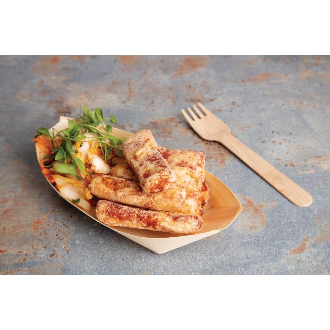 Fiesta Compostable Disposable Wooden Forks (Pack of 100) - Image 7