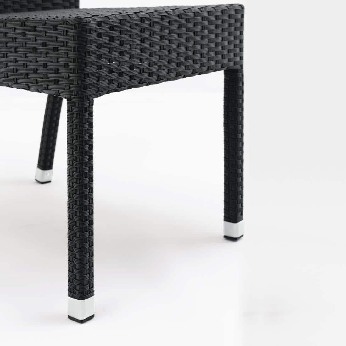 Bolero PE Wicker Side Chairs Charcoal (Pack of 4) - Image 6