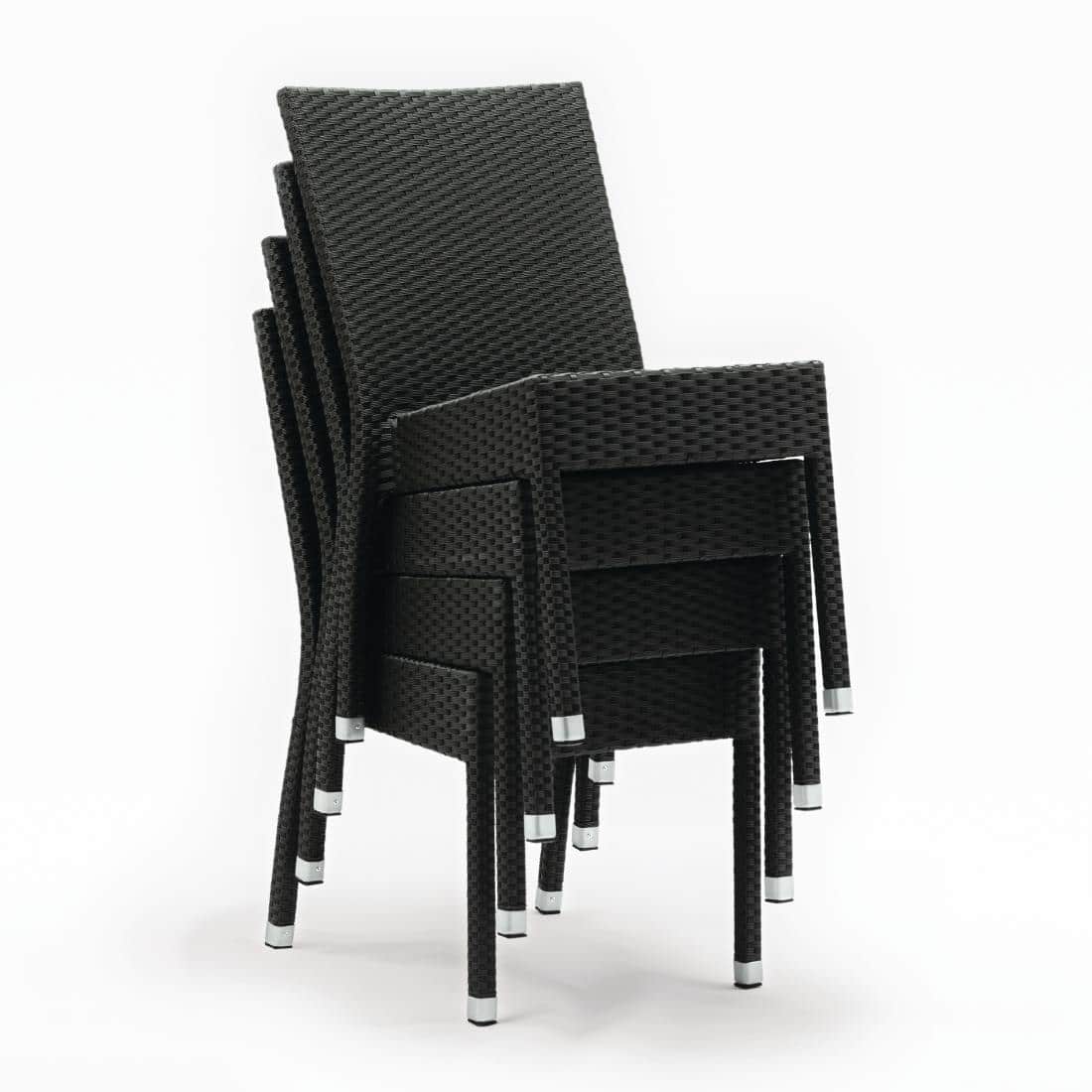 Bolero PE Wicker Side Chairs Charcoal (Pack of 4) - Image 7