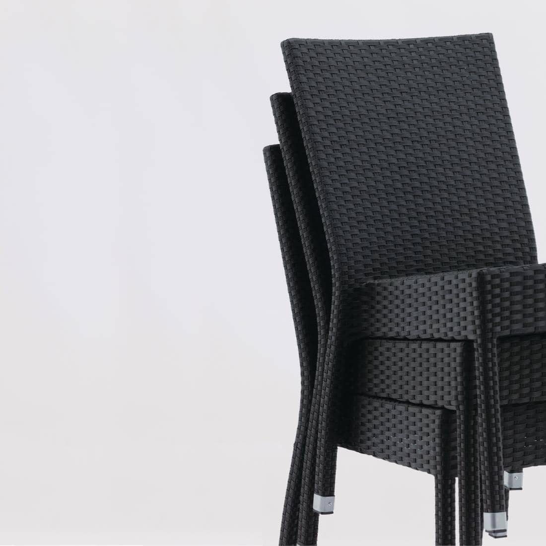 Bolero PE Wicker Side Chairs Charcoal (Pack of 4) - Image 8