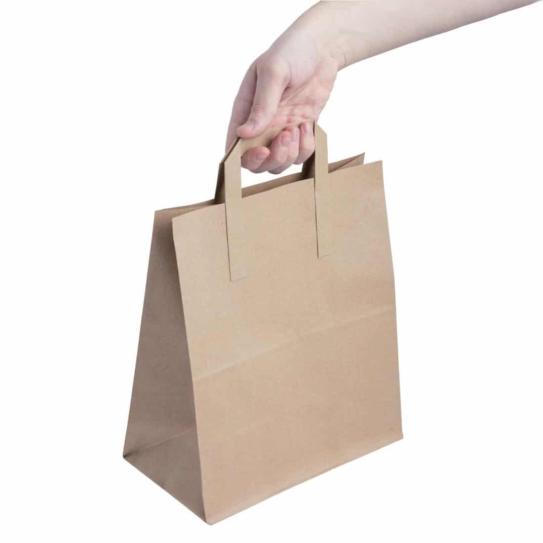 EDLP Fiesta Recyclable Brown Paper Bag with Handles Large (Pack 250) - Image 5