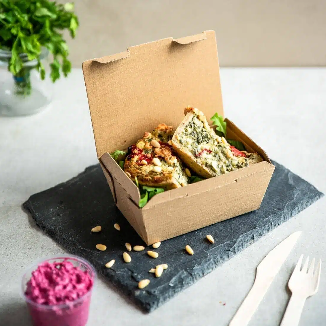 Vegware Compostable Microflute Takeaway Box 6x5" (Pack 300) - Image 2