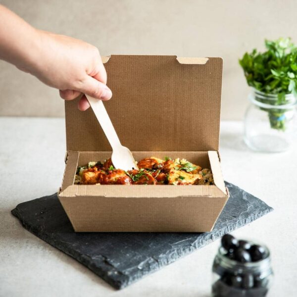 Vegware Compostable Microflute Takeaway Box 8x5" (Pack 250) - Image 3