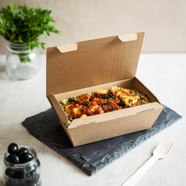 Vegware Compostable Microflute Takeaway Box 8x5" (Pack 250) - Image 4