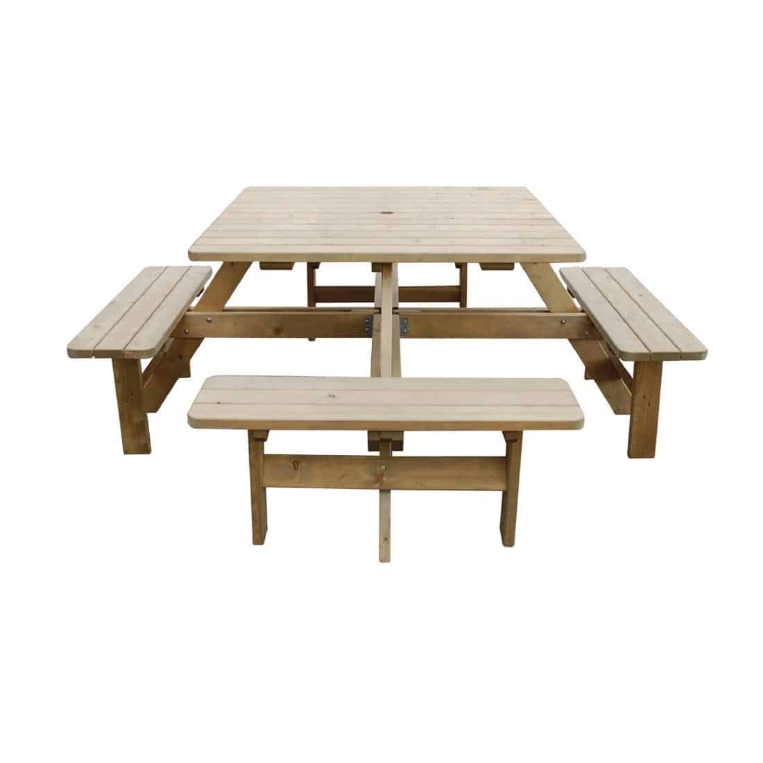 Rowlinson Square Wooden Picnic Table 6.5ft - Image 3