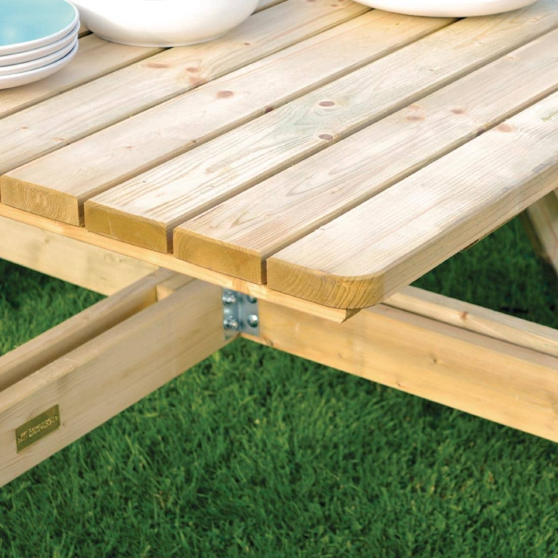 Rowlinson Square Wooden Picnic Table 6.5ft - Image 8