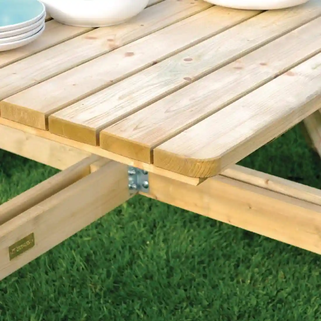 Rowlinson Square Wooden Picnic Table 6.5ft - Image 7