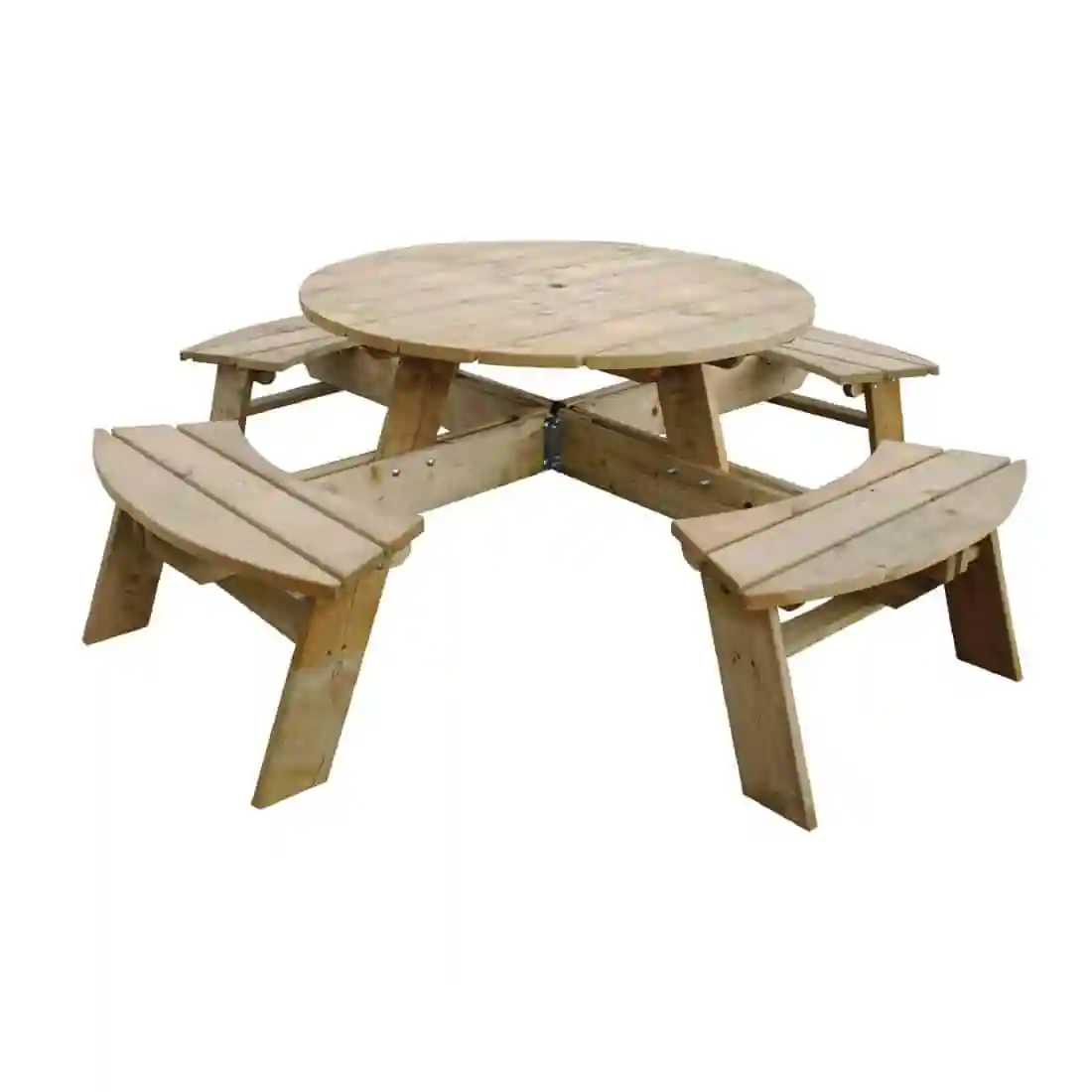 Rowlinson Round Wooden Picnic Table 6.5ft - Image 1