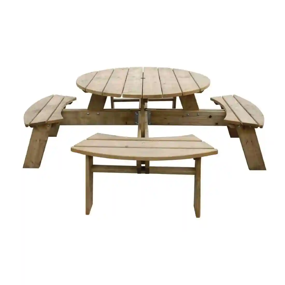 Rowlinson Round Wooden Picnic Table 6.5ft - Image 2