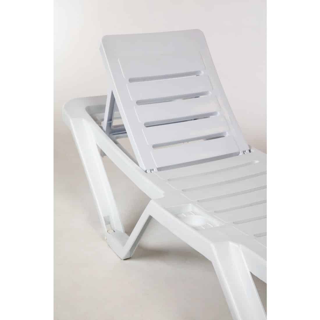 Polypropylene Sun Loungers White (Pack of 2) - Image 5