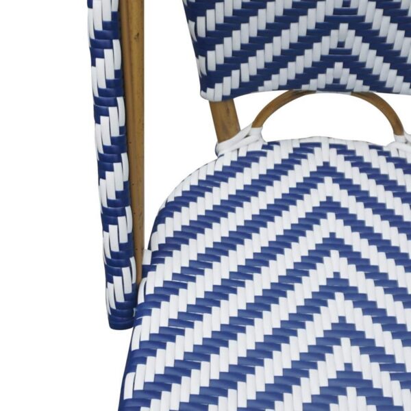 Bolero Parisian Style Rattan Side Chair Blue (Pack of 2) - Image 4
