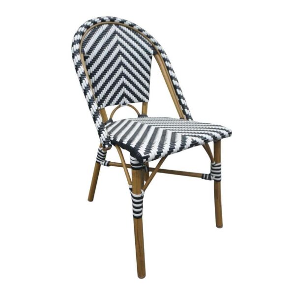 Bolero Parisian Style Rattan Side Chair Black (Pack of 2) - Image 2