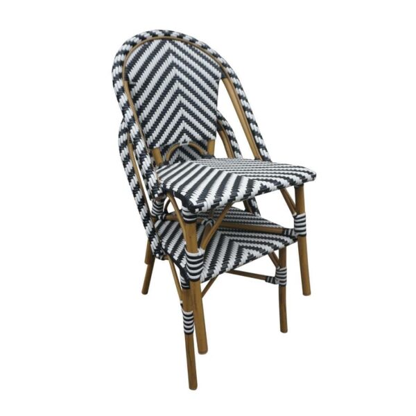 Bolero Parisian Style Rattan Side Chair Black (Pack of 2) - Image 6