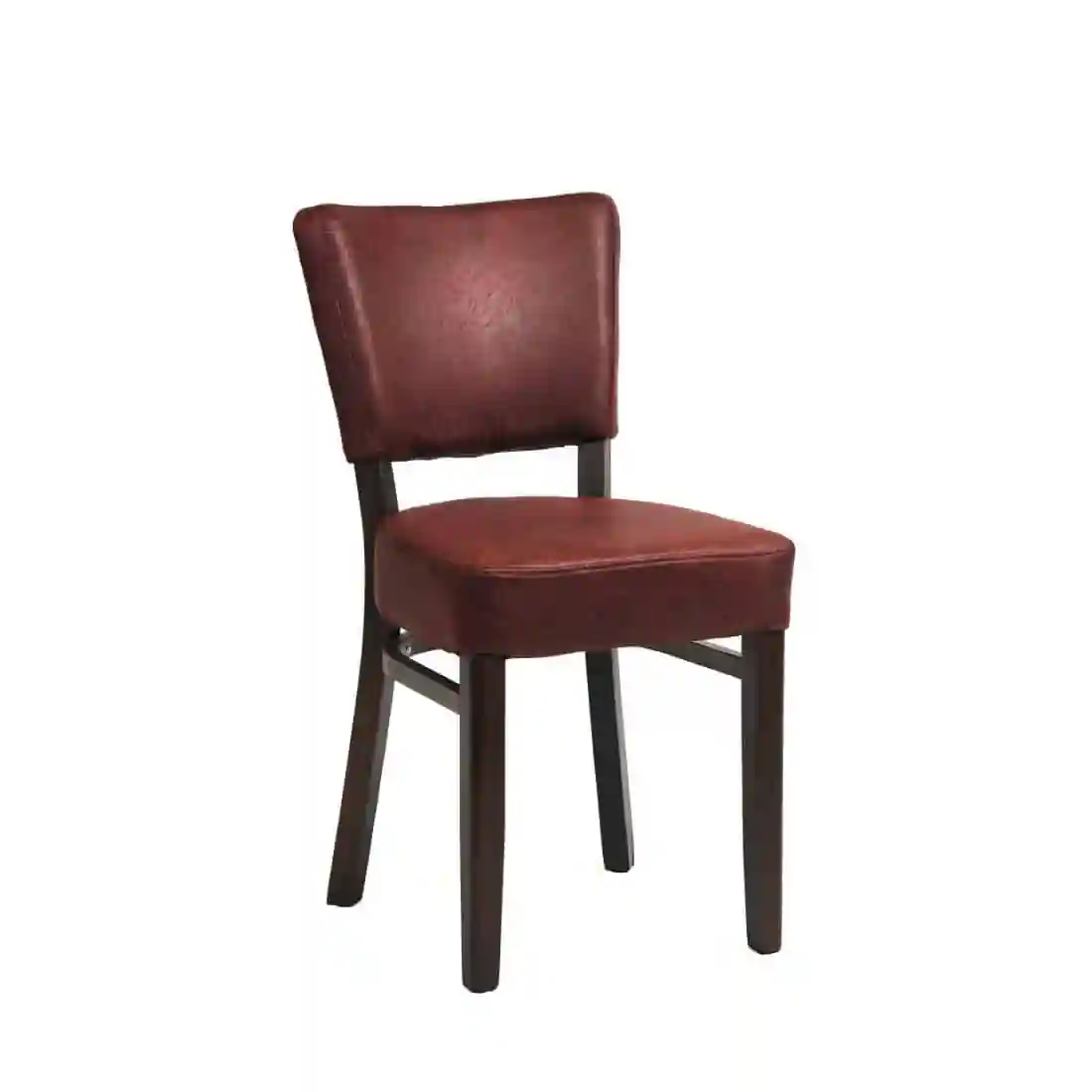 Oregon Wenge Wood and Faux Leather Dining Chair Bordeaux (Pack of 2) - Image 1