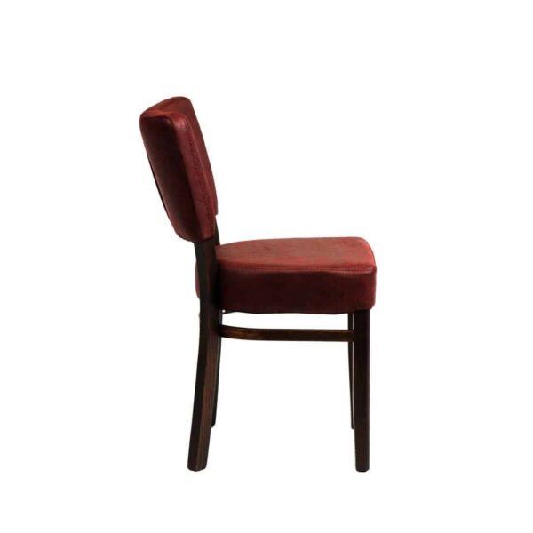 Oregon Wenge Wood and Faux Leather Dining Chair Bordeaux (Pack of 2) - Image 3