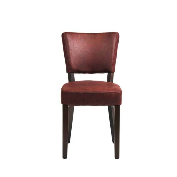 Oregon Wenge Wood and Faux Leather Dining Chair Bordeaux (Pack of 2) - Image 4