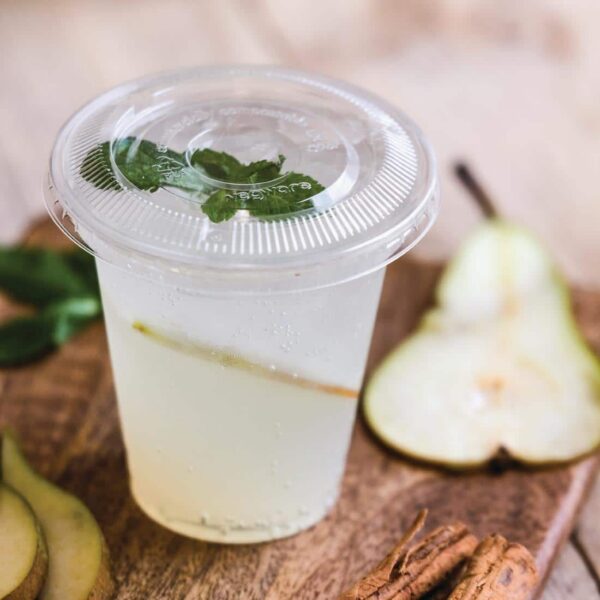 Vegware 96 Series Compostable Cold Cup Flat Lids No Hole 12/16oz (Pack of 1000) - Image 3
