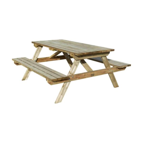 Rowlinson Picnic Table Natural Timber 180cm - Image 2