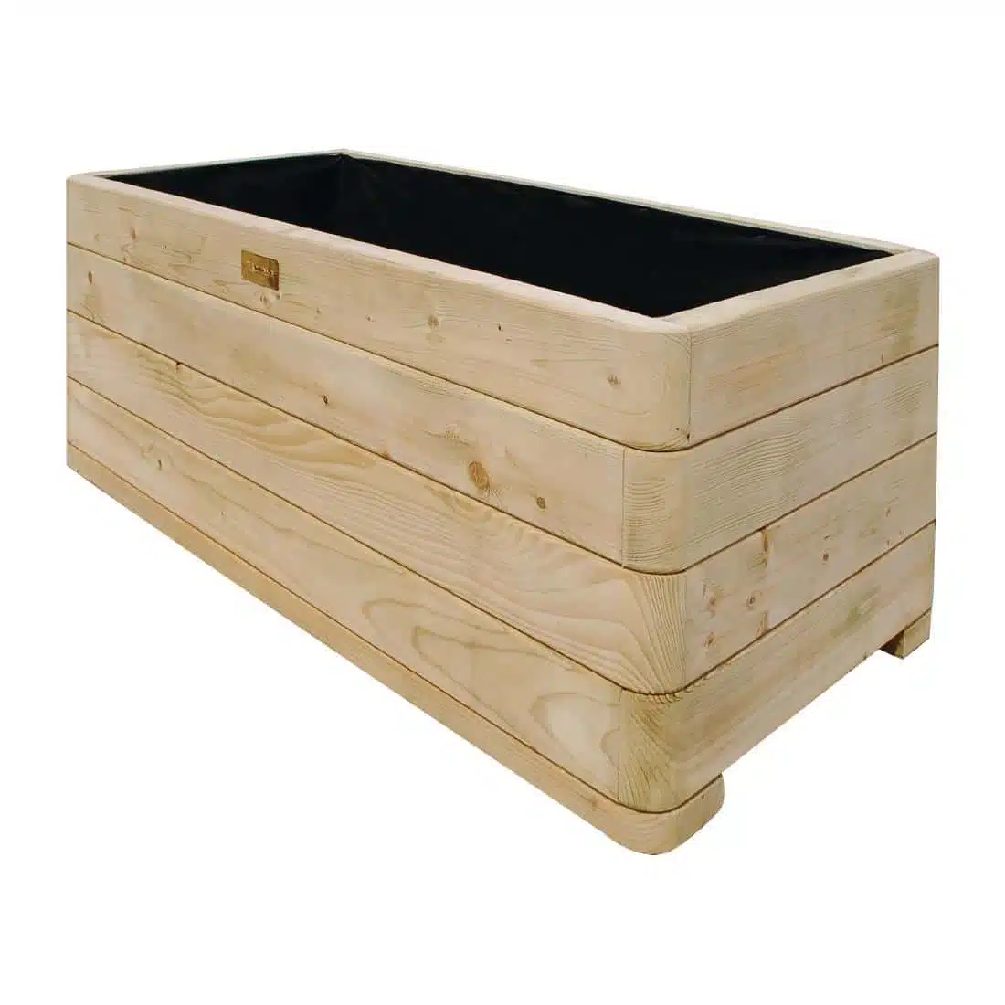 Rowlinson Marberry Layer Planter Rectangular Natural Timber 100cm - Image 1