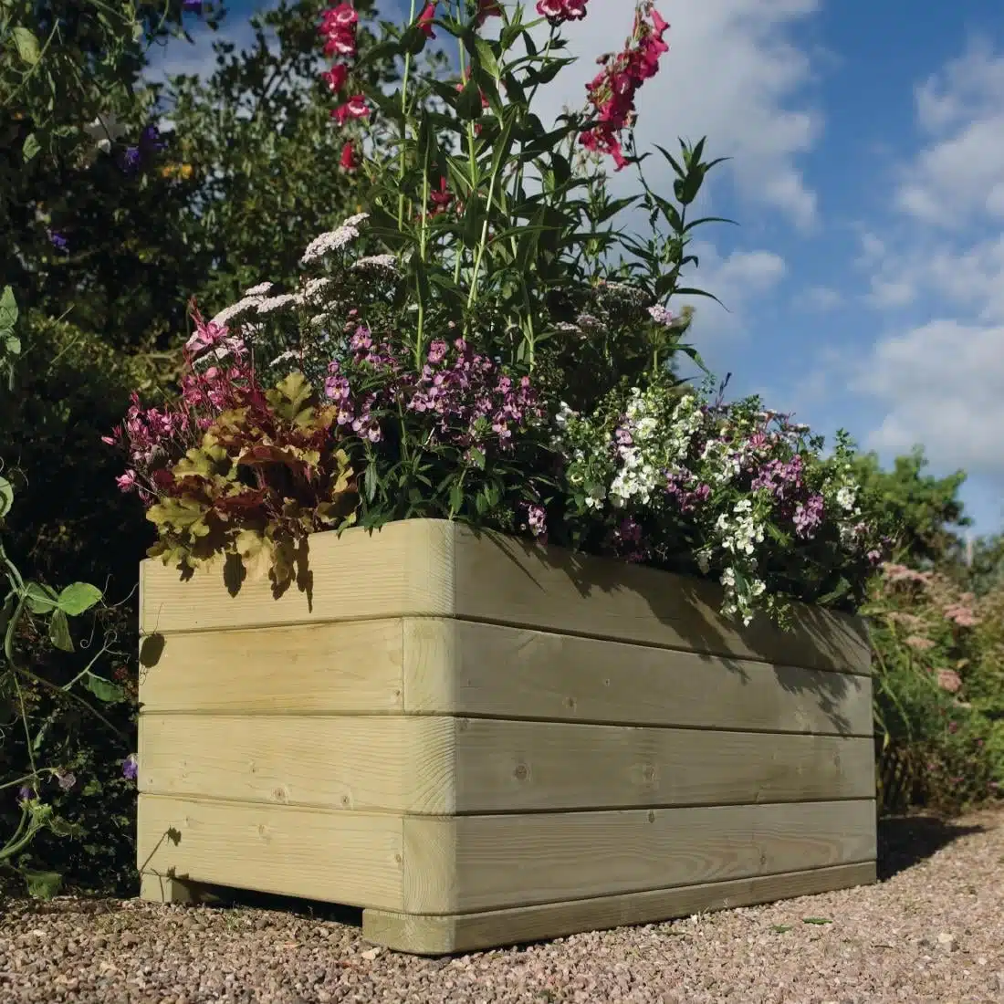 Rowlinson Marberry Layer Planter Rectangular Natural Timber 100cm - Image 4