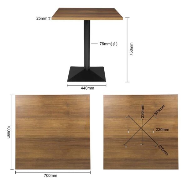 Bolero Complete Square Table 700mm - Image 7