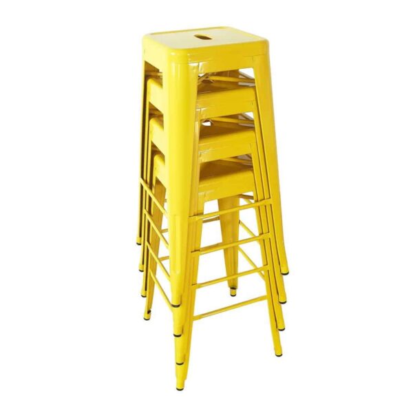Bolero Bistro Yellow Steel High Stool (Pack of 4) - Image 2