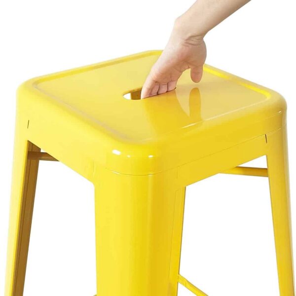 Bolero Bistro Yellow Steel High Stool (Pack of 4) - Image 3