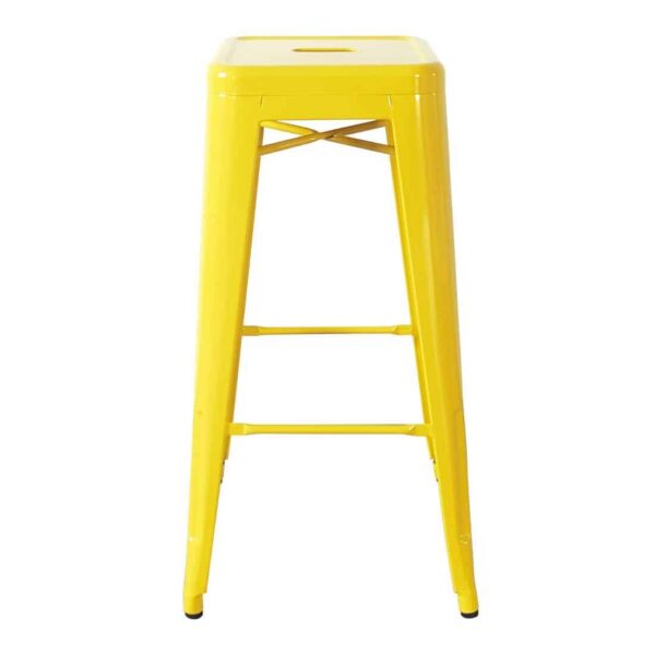 Bolero Bistro Yellow Steel High Stool (Pack of 4) - Image 4