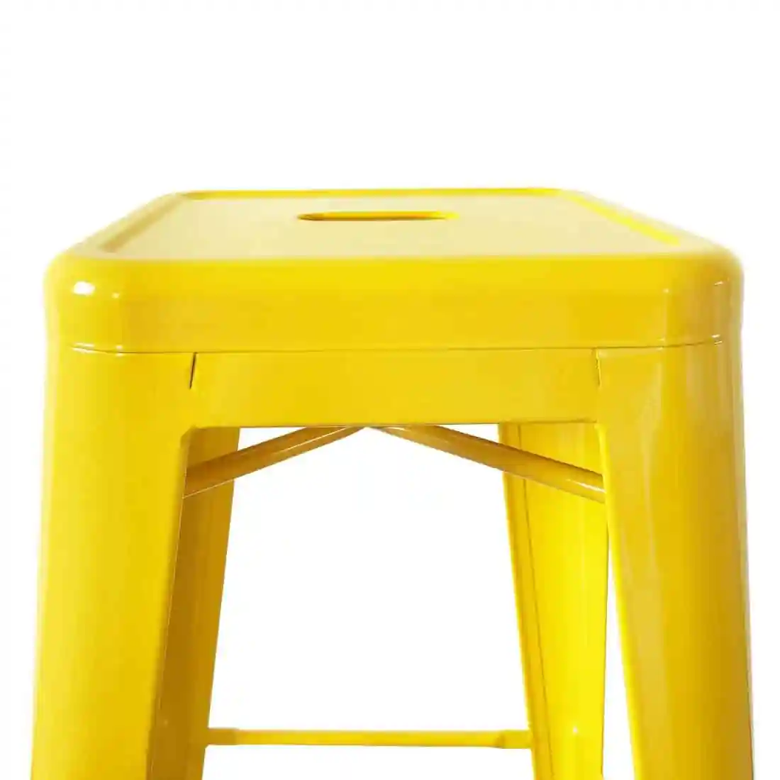 Bolero Bistro Yellow Steel High Stool (Pack of 4) - Image 4