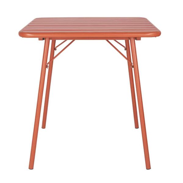 Bolero Terracotta Square Slatted Steel Table - 700mm - Image 3