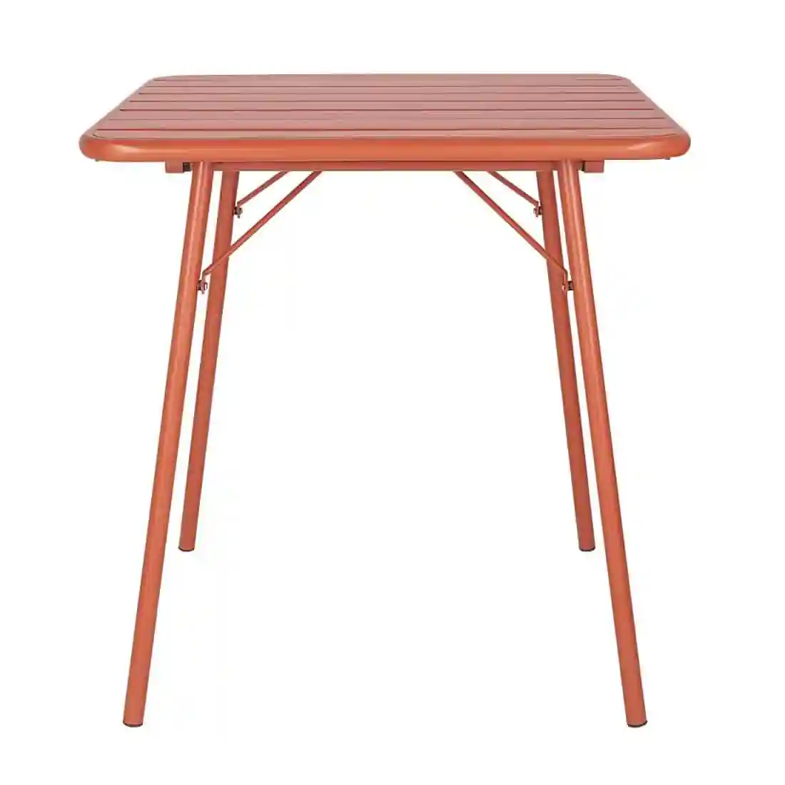 Bolero Terracotta Square Slatted Steel Table - 700mm - Image 2