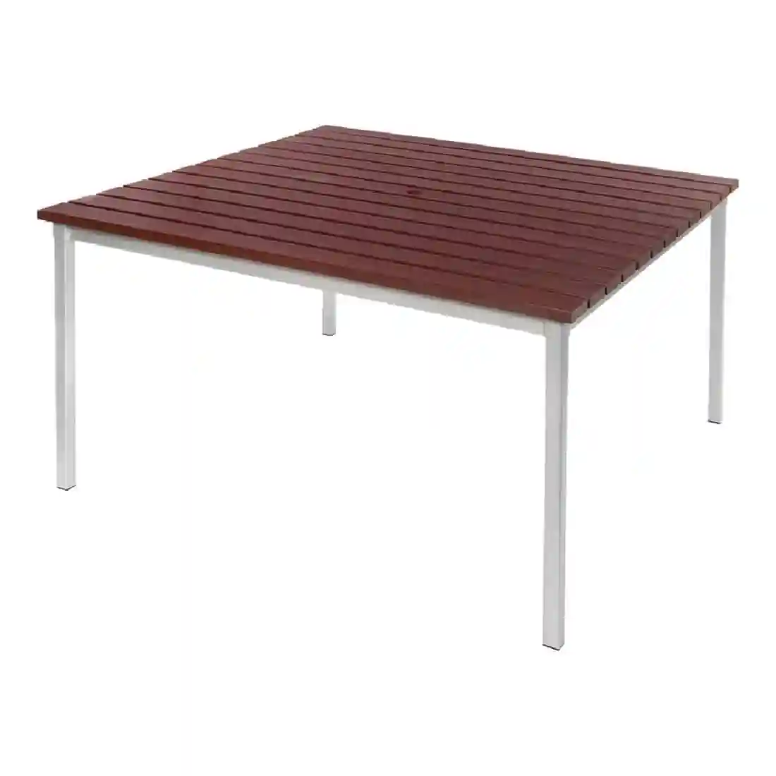 Enviro Square Outdoor Walnut Effect Faux Wood Table 1250mm - Image 1