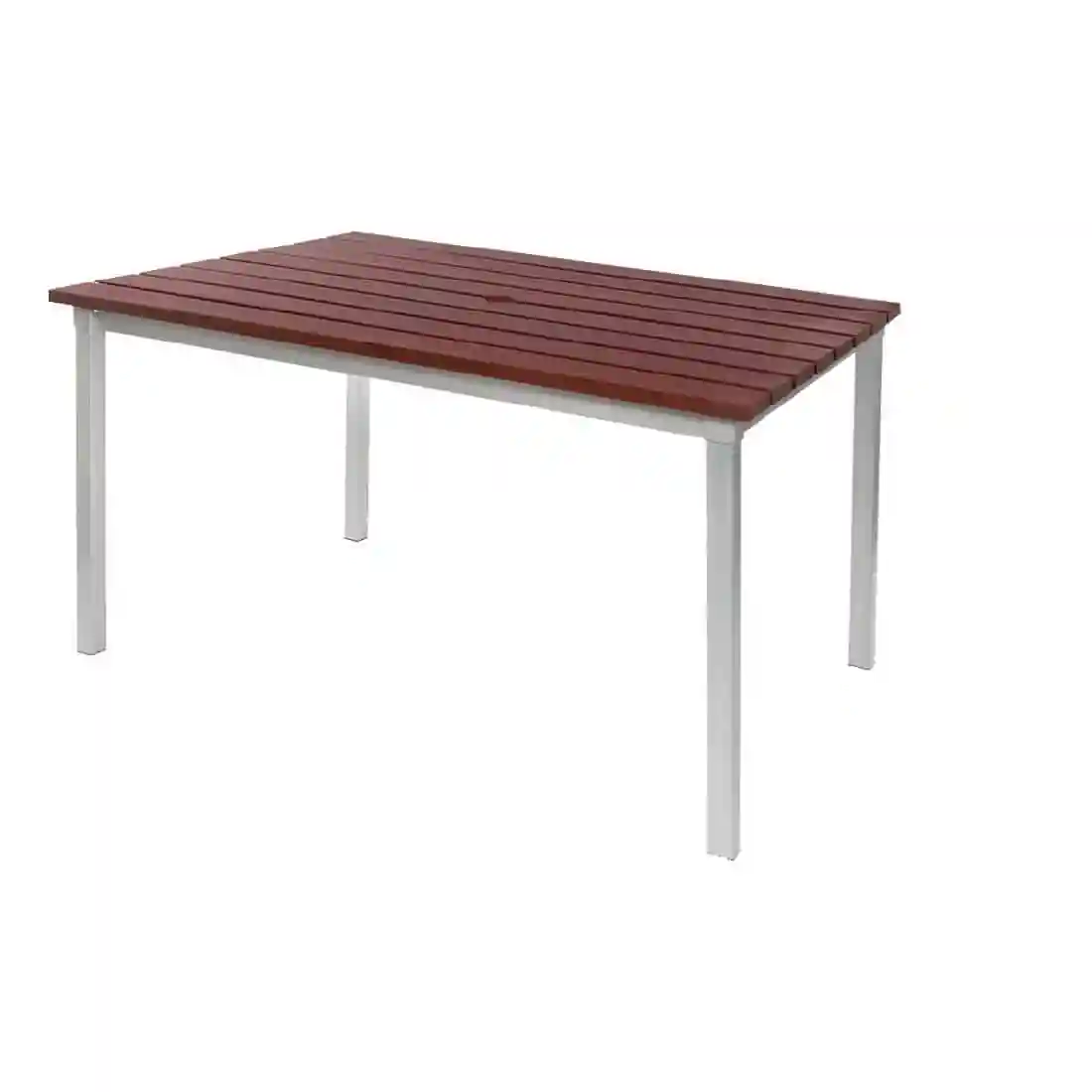 Enviro Outdoor Walnut Effect Faux Wood Table 1250mm - Image 1