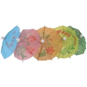 Fiesta Recyclable Paper Parasols Mixed Colours (Pack of 144)