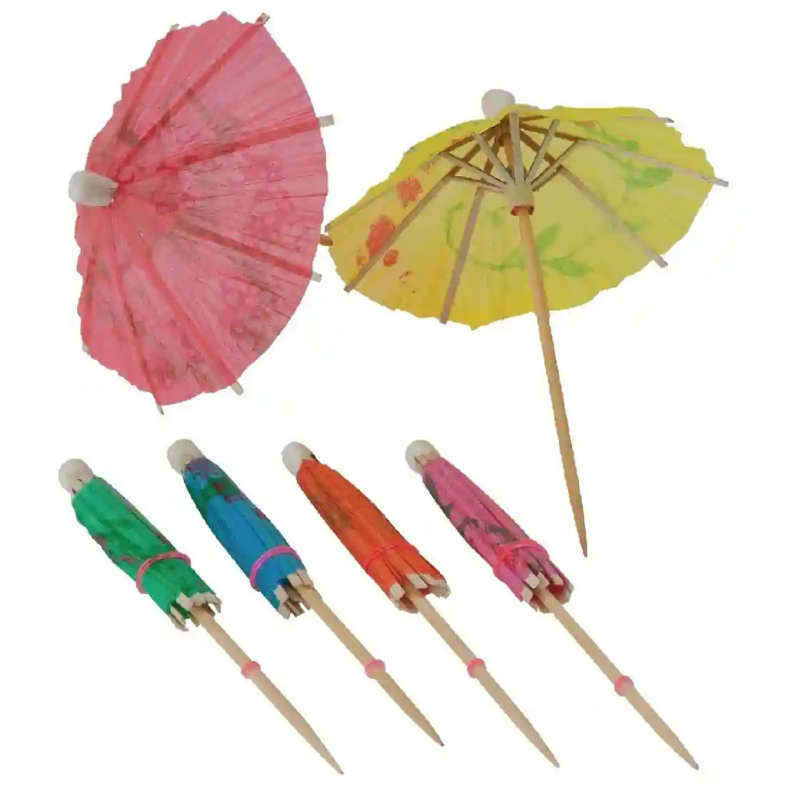 Fiesta Recyclable Paper Parasols Mixed Colours (Pack of 144) - Image 2